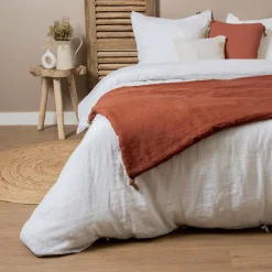 Edredon lin lavé (90 x 200 cm) Louise Terracotta