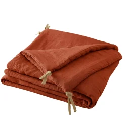 Edredon lin lavé (90 x 200 cm) Louise Terracotta