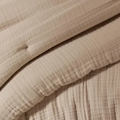 Edredon quadruple gaze de coton (90 x 220 cm) Victoria x Gaïa Ficelle