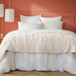 Edredon quadruple gaze de coton (90 x 220 cm) Victoria x Gaïa Beige pampa