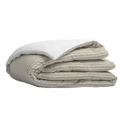 Edredon réversible coton texturé et percale (90 x 220 cm) Alice Ecru