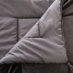 Edredon velours (80 x 180 cm) Slow Gris