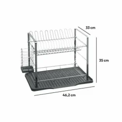 Egouttoir en métal 2 niveaux (50 x 30 cm) Actual Gris