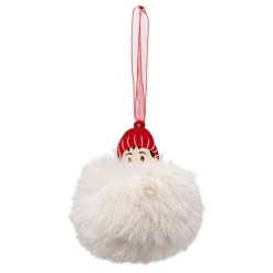 Enfant Pompon de Noël à suspendre (H9 cm) Blanc