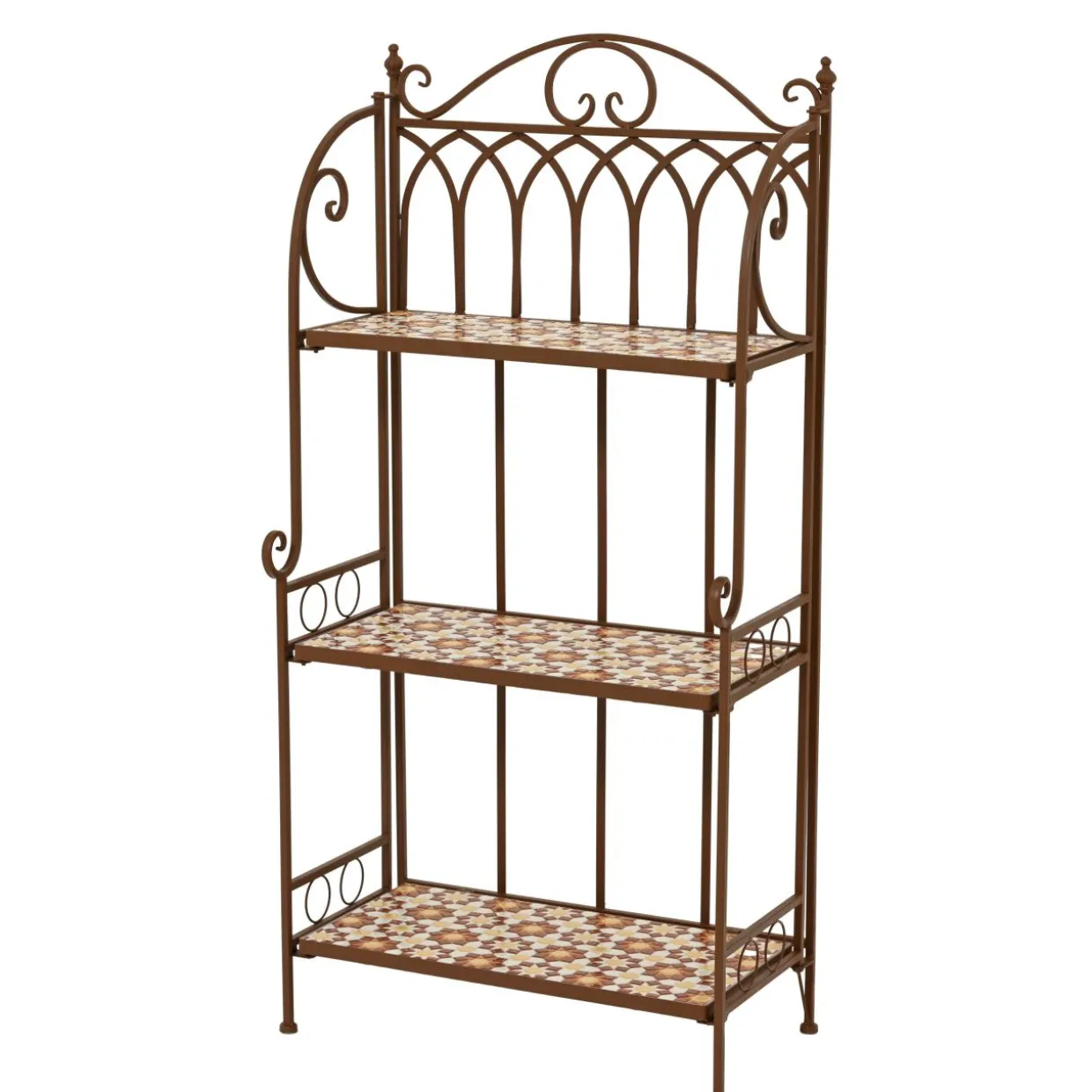 Etagère à fleurs d'extérieur pliable en mosaïque (H118 cm) Madrid Marron