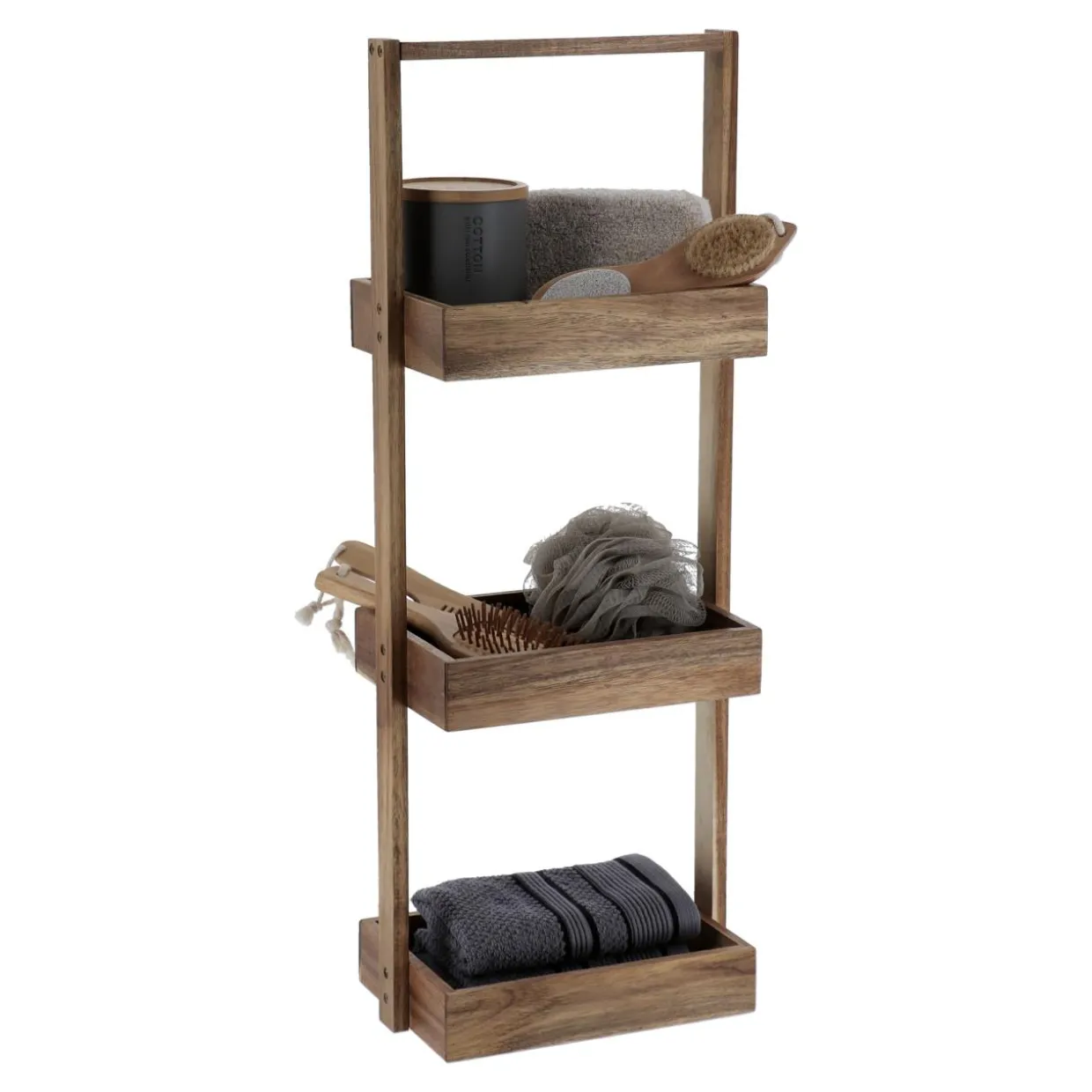 Etagère 3 niveaux bois d'acacia (H70 cm) Lina marron
