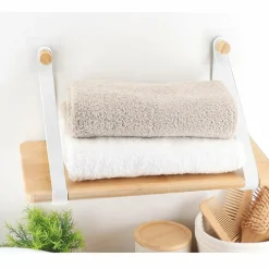 Etagère adhésive bambou (40 x H20 cm) Easy Chic Blanc