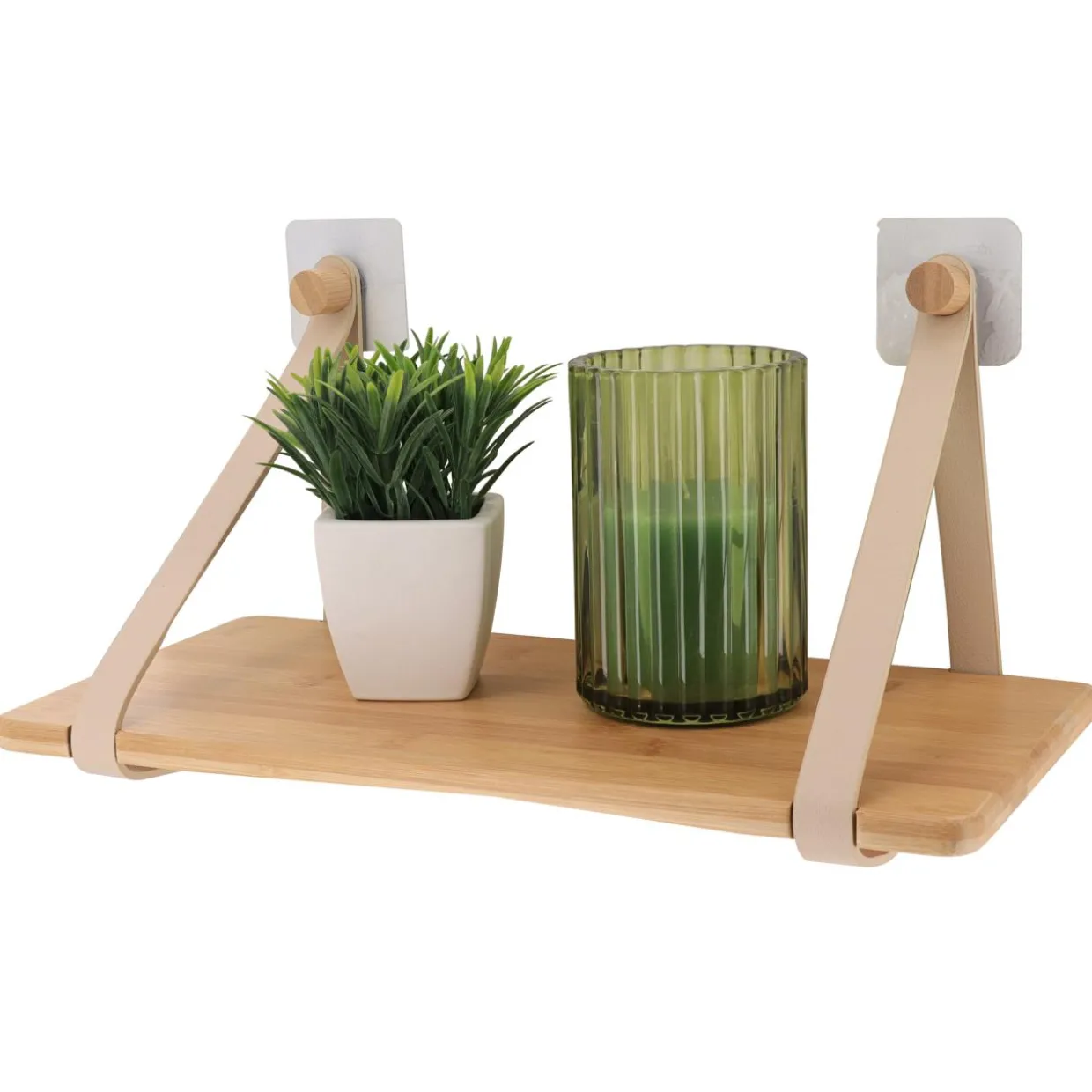 Etagère adhésive bambou (40 x H20 cm) Easy Chic Beige