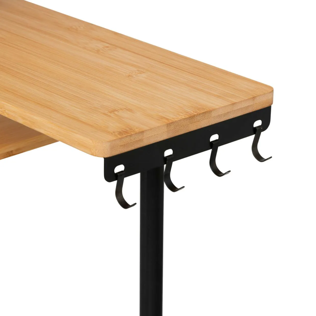 Etagère d'angle bambou 3 niveaux (H38 cm) Ada Noire