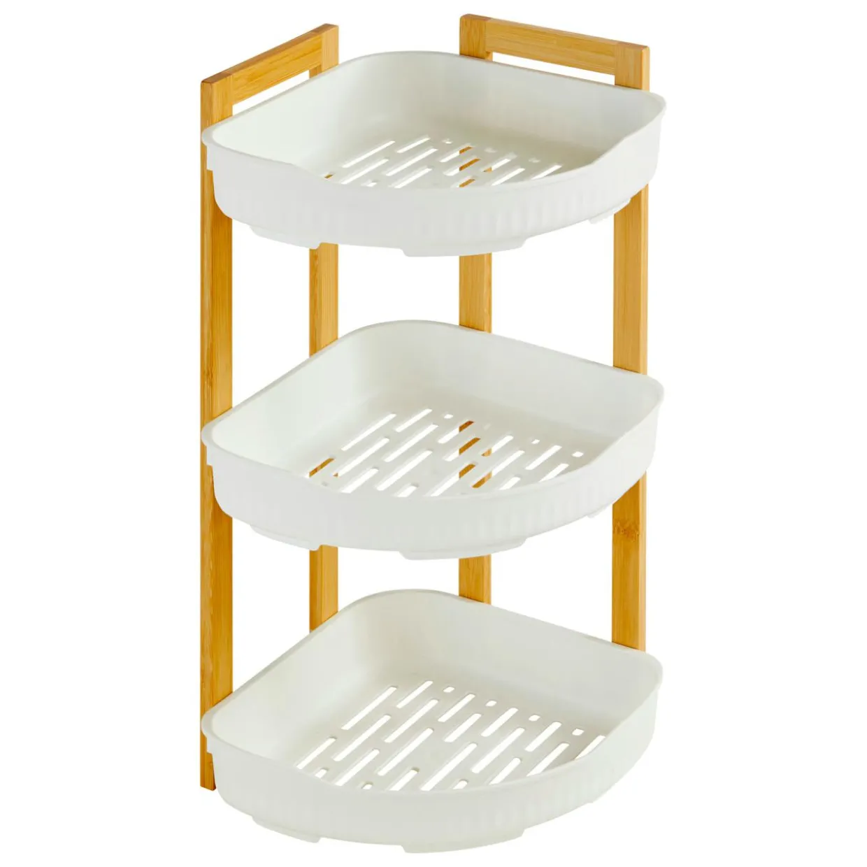 Etagère d'angle salle de bain 3 niveaux (H45 cm) Natureo Blanc