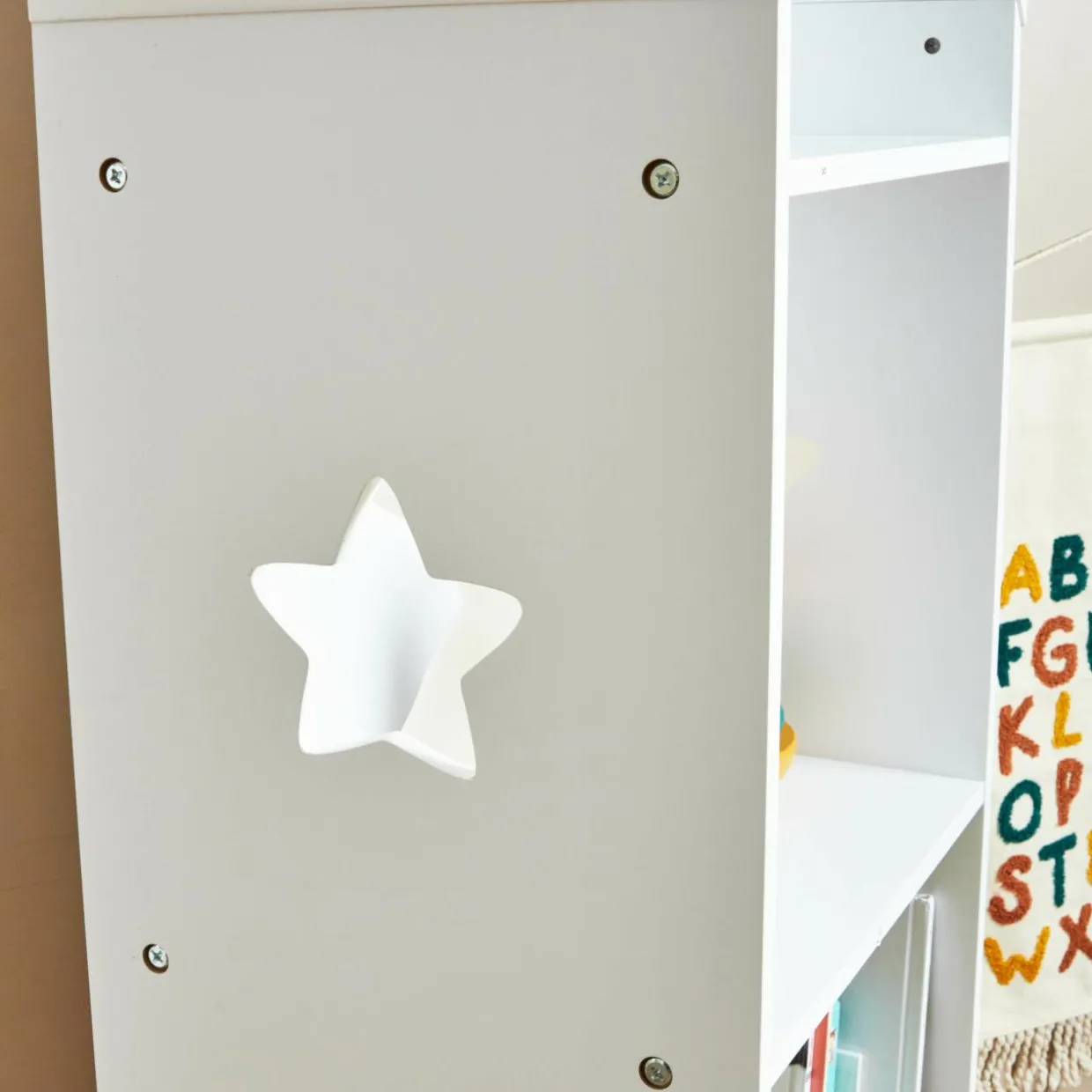 Etagère enfant bois 4 niveaux (H154 cm) Stars Blanc