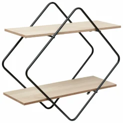 Etagère murale 2 niveaux (H48 cm) Nena Noir