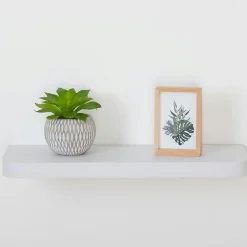 Etagère murale en bois (60 cm) Coins arrondis Fixy Blanche