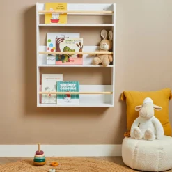 Etagère murale enfant bois 3 niveaux (H80 cm) Zoa Blanche