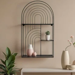 Etagère murale métal 3 plateaux (H70 cm) Tiggy Noir