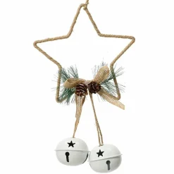 Etoile de Noël à suspendre (H22 cm) Grelots Naturel