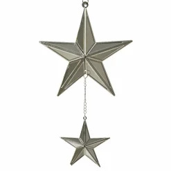 Etoile de Noël à suspendre (H21 cm) Duo Argent