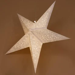 Etoile lumineuse à suspendre (H60 cm) Origami Blanc et blanc chaud