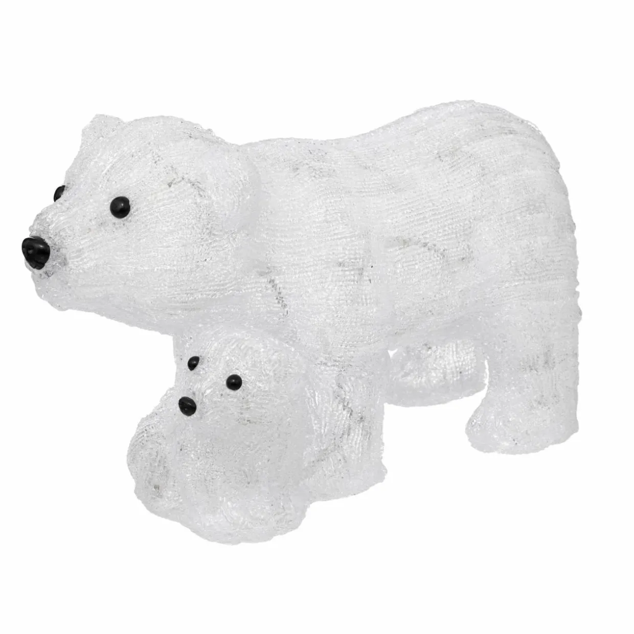 Famille d'ours polaire solaire 60 LED (H25 cm) Blanc froid