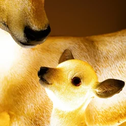 Famille Faon lumineux fibre de verre 8 LED (H32 cm) Blanc chaud