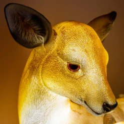 Famille Faon lumineux fibre de verre 8 LED (H32 cm) Blanc chaud