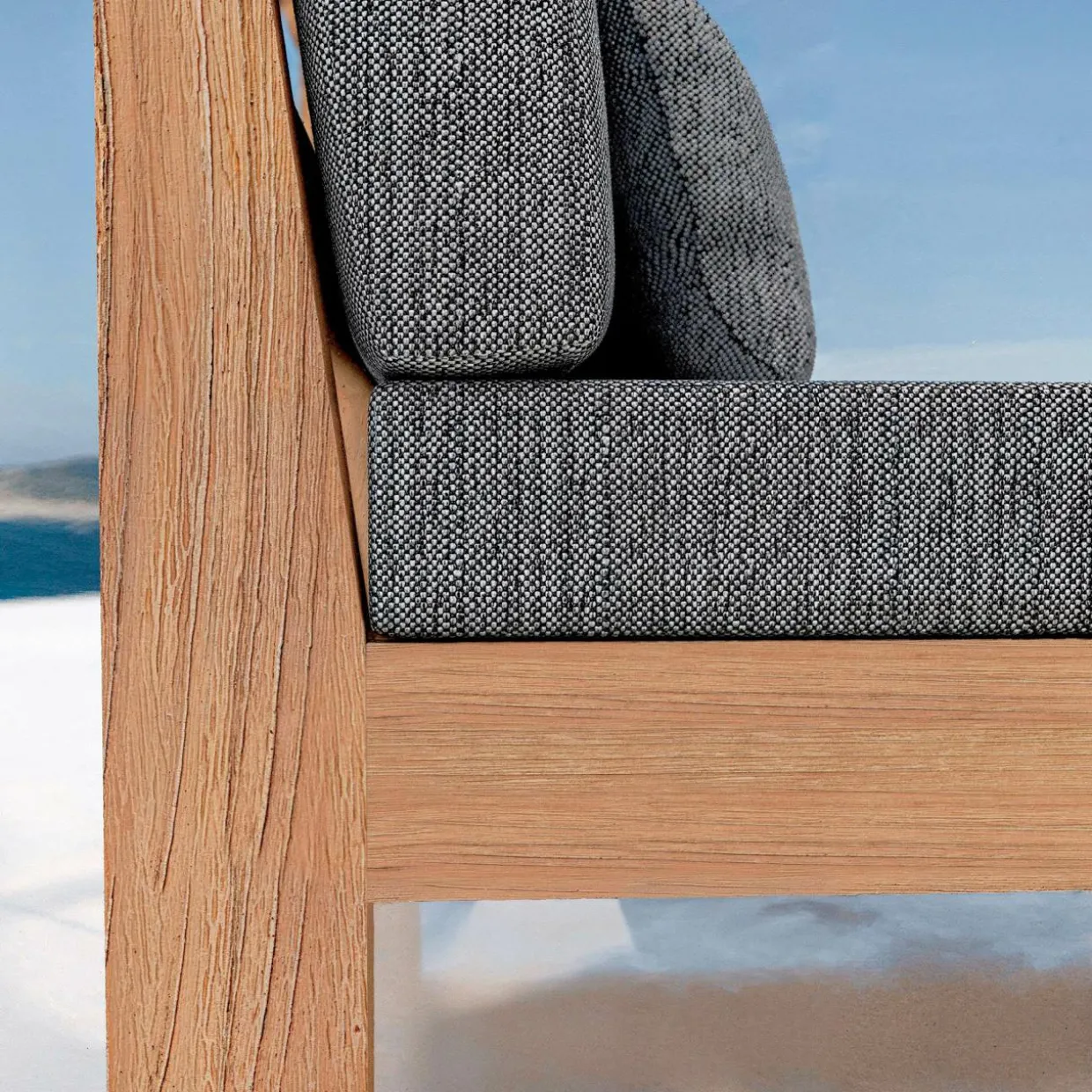 Fauteuil d'angle de jardin bois d'acacia Bornéo Gris anthracite