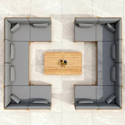 Fauteuil d'angle de jardin bois d'acacia Bornéo Gris anthracite