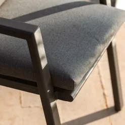 Fauteuil de jardin aluminium Long Beach Gris anthracite