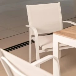 Fauteuil de jardin aluminium empilable Murano Blanc