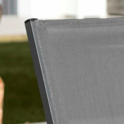 Fauteuil de jardin dossier haut aluminium empilable Murano Gris anthracite