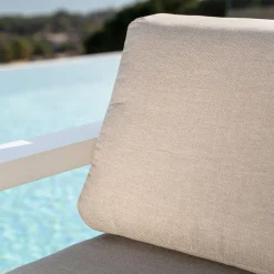 Fauteuil de jardin détente en aluminium Elba Blanc et taupe