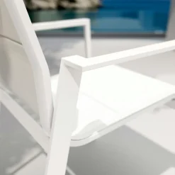 Fauteuil de jardin empilable aluminium Portofino Blanc