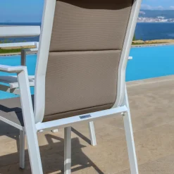 Fauteuil de jardin empilable aluminium Portofino Taupe