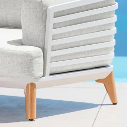 Fauteuil de jardin en aluminium Monte Carlo Blanc et gris clair