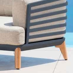 Fauteuil de jardin en aluminium Monte Carlo Gris anthracite et taupe