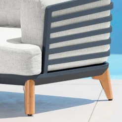 Fauteuil de jardin en aluminium Monte Carlo Gris anthracite et gris clair