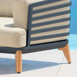 Fauteuil de jardin en aluminium Monte Carlo Gris anthracite et beige