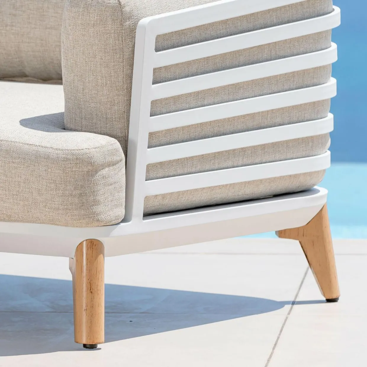 Fauteuil de jardin en aluminium Monte Carlo Blanc et taupe