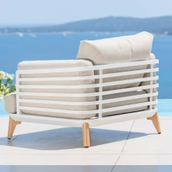 Fauteuil de jardin en aluminium Monte Carlo Blanc et taupe