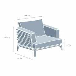 Fauteuil de jardin en aluminium Monte Carlo Blanc et taupe
