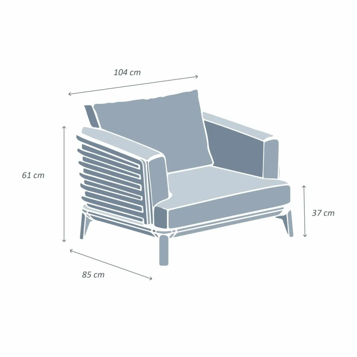 Fauteuil de jardin en aluminium Monte Carlo Blanc et taupe