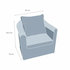 Fauteuil de jardin en résine tressée Calvi Blanc