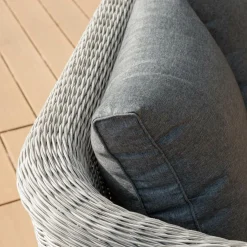 Fauteuil de jardin en résine tressée Calvi Gris et gris foncé