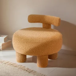 Fauteuil enfant bouclette (H45 cm) Jade Jaune ocre