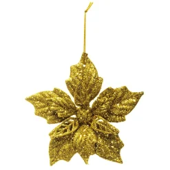 Feuille à suspendre (H12 cm) Poinsettia Or