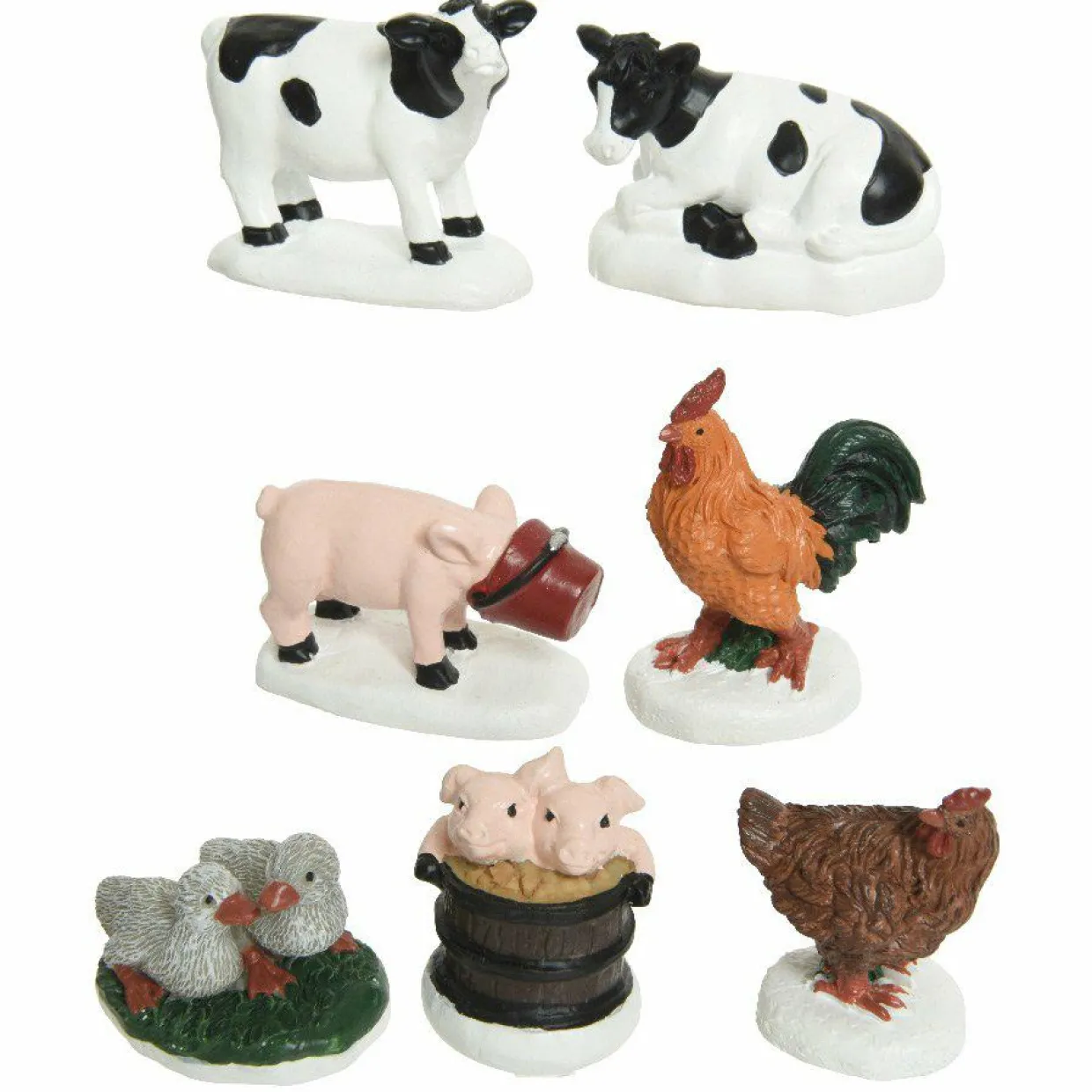Figurines animaux de la ferme pour village