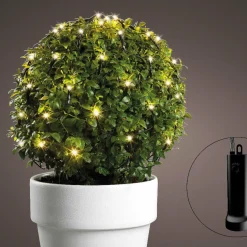 Filet lumineux à piles D50 cm 84 LED Durawise Blanc chaud