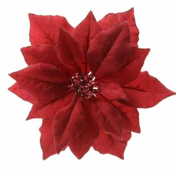 Fleur décorative sur pince (D24 cm) Bella Rouge