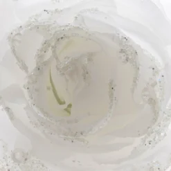 Fleur décorative sur pince (D14 cm) Rosace Blanc
