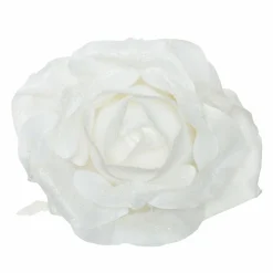 Fleur de Noël avec crochet (D28 cm) Rosine Blanc